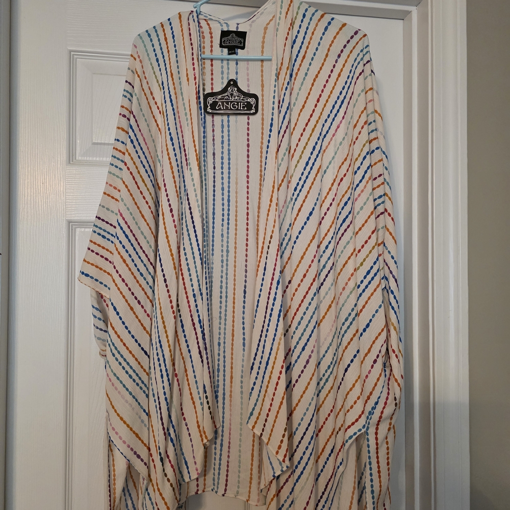Angie Cream Kimono with Multicolor Stripes